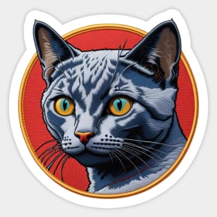 Russian Blue Eyes Embroidered Patch Sticker